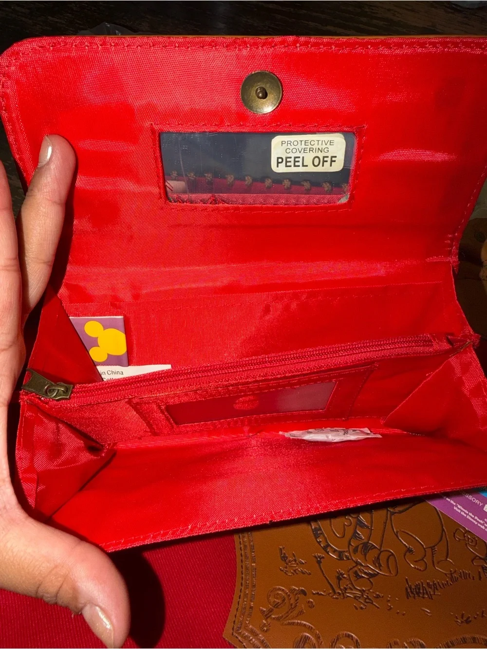 NWT Vintage Disney Winnie The Pooh Red Tote Bag & Matching Wallet Set Avon